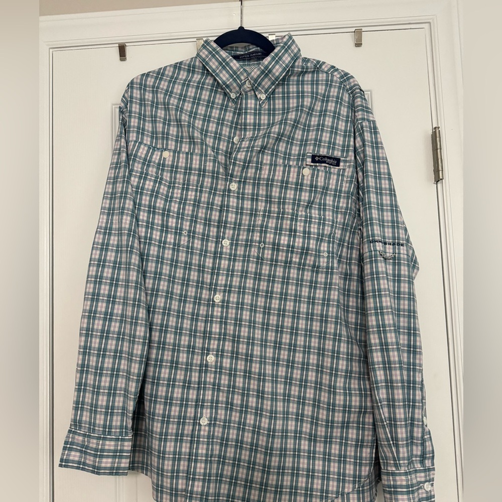 Columbia PFG Omnishade Button Down Size L